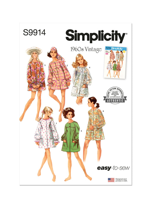 Simplicity Sewing Pattern 9914 for 1960's Beach Cover-Up and Robe from Jaycotts Sewing Supplies