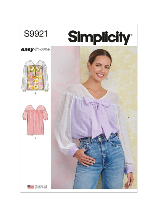 Simplicity Sewing Pattern 9921 Misses' Top with Sleeve Variations from Jaycotts Sewing Supplies