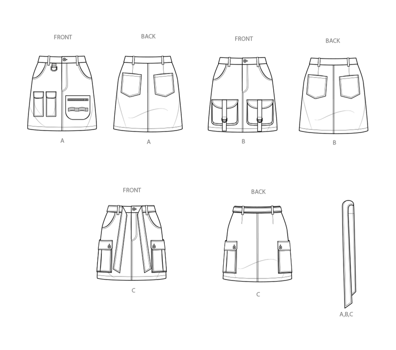 Simplicity Sewing Pattern 9924 Misses' Cargo Skirts from Jaycotts Sewing Supplies