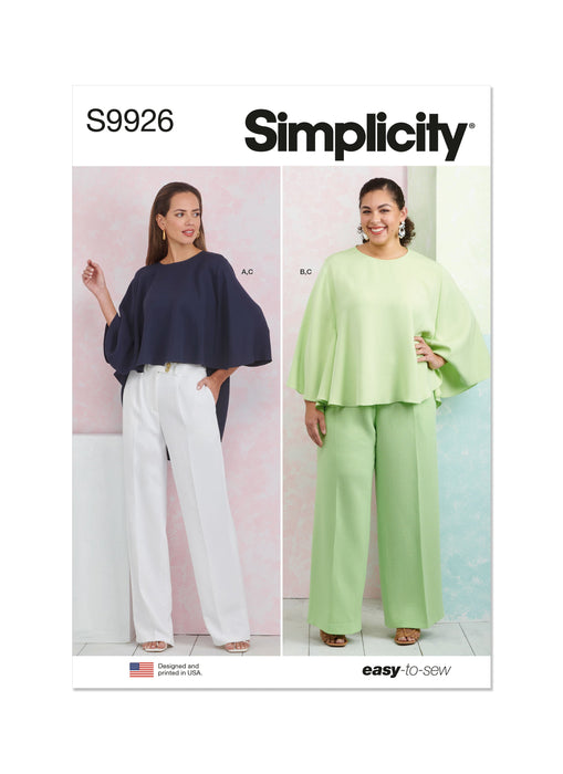 Simplicity Sewing Pattern 9926 Misses' and Women's Tops and Pants from Jaycotts Sewing Supplies