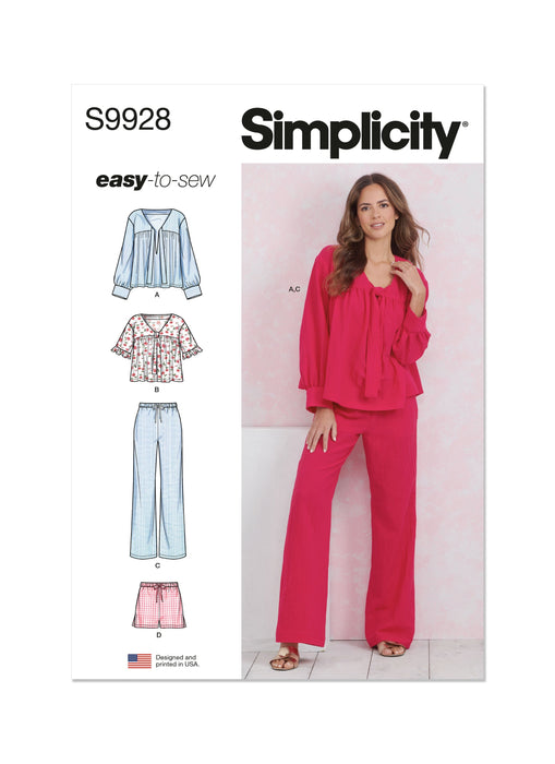 Simplicity Sewing Pattern 9928 Misses' Lounge Tops, Pants and Shorts from Jaycotts Sewing Supplies