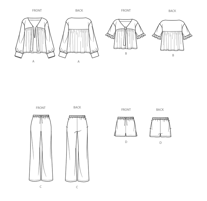 Simplicity Sewing Pattern 9928 Misses' Lounge Tops, Pants and Shorts from Jaycotts Sewing Supplies