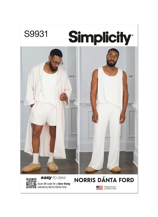 Simplicity Sewing Pattern 9931 Men's Loungewear and robe by Norris Danta Ford from Jaycotts Sewing Supplies