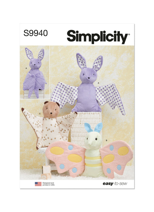 Simplicity Sewing Pattern 9940 Plush Bat, Moth and Flying Squirrel from Jaycotts Sewing Supplies