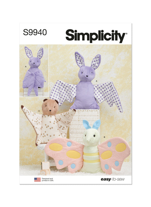 Simplicity Sewing Pattern 9940 Plush Bat, Moth and Flying Squirrel from Jaycotts Sewing Supplies