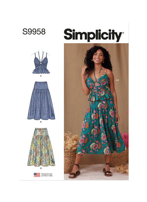 Simplicity Sewing Pattern 9958 Flouncy Top and Skirt from Jaycotts Sewing Supplies