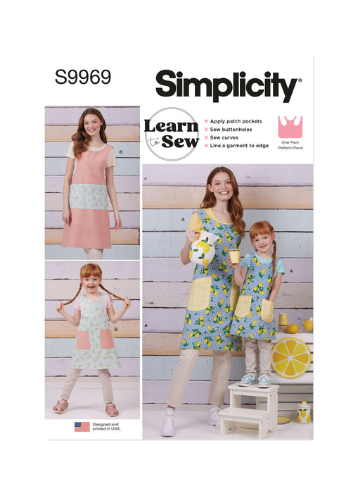 Simplicity Sewing Pattern 9969 Children's and Women's Reversible Aprons from Jaycotts Sewing Supplies