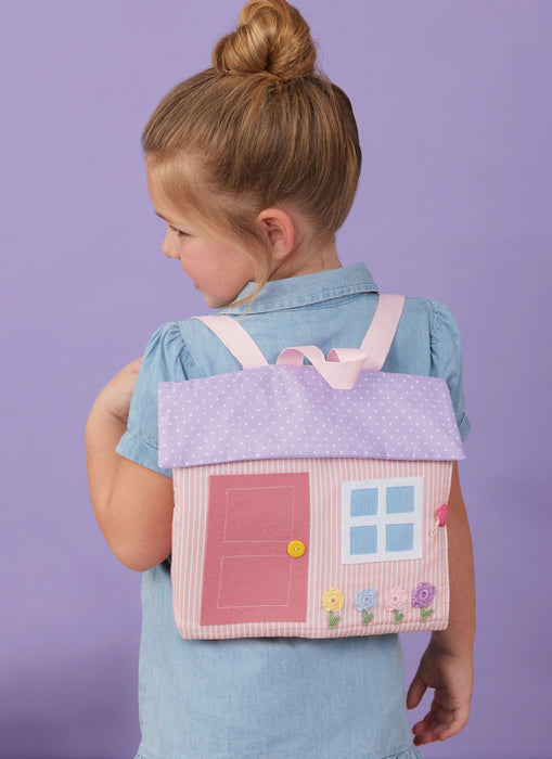 Simplicity Sewing Pattern 9976 Doll House Backpack with Bear from Jaycotts Sewing Supplies