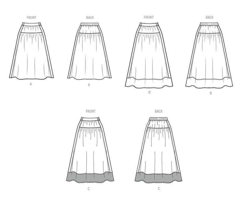 Simplicity Sewing Pattern 3198 Misses' Gathered Skirt in Two Lengths from Jaycotts Sewing Supplies