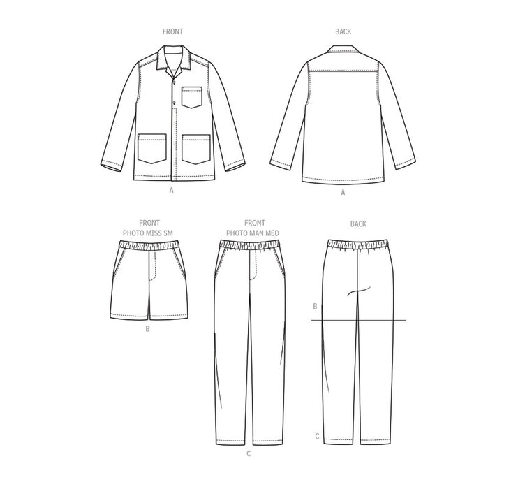 Simplicity Sewing Pattern 3204 Unisex Pajamas from Jaycotts Sewing Supplies