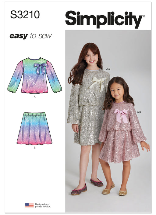 Simplicity Sewing Pattern 3210 Children's and Girls' Two-Piece Dress from Jaycotts Sewing Supplies