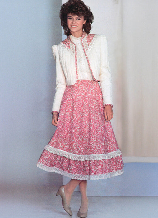 Simplicity Sewing Pattern 3214 Misses' Skirt, Blouse and Unlined Quilted Jacket by Gunne Sax by Jessica McClintock from Jaycotts Sewing Supplies