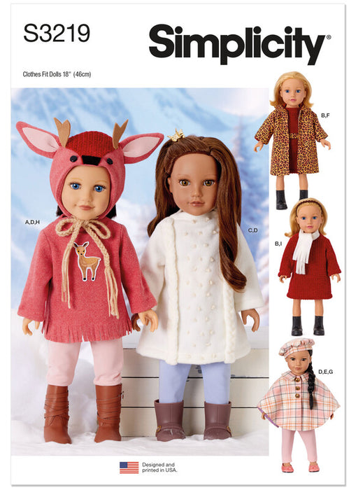 Simplicity Sewing Pattern 3219 18" Doll Clothes from Jaycotts Sewing Supplies