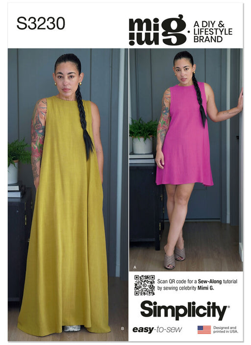Simplicity Sewing Pattern 3230 Misses' Tent Dress in Two Lengths by Mimi G Style from Jaycotts Sewing Supplies