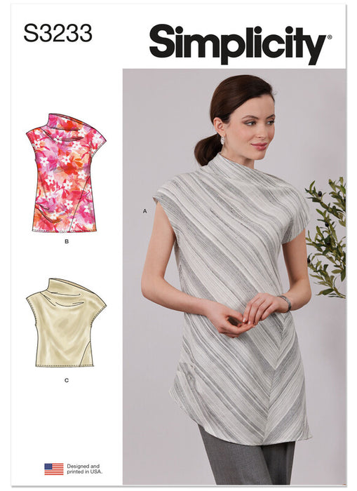 Simplicity Sewing Pattern 3233 Misses' Draped Top in Three Lengths from Jaycotts Sewing Supplies