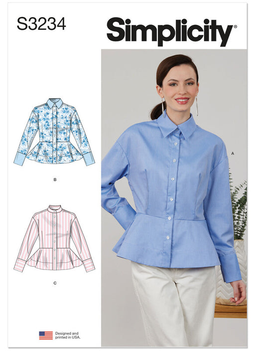 Simplicity Sewing Pattern 3234 Misses' Peplum Shirt from Jaycotts Sewing Supplies