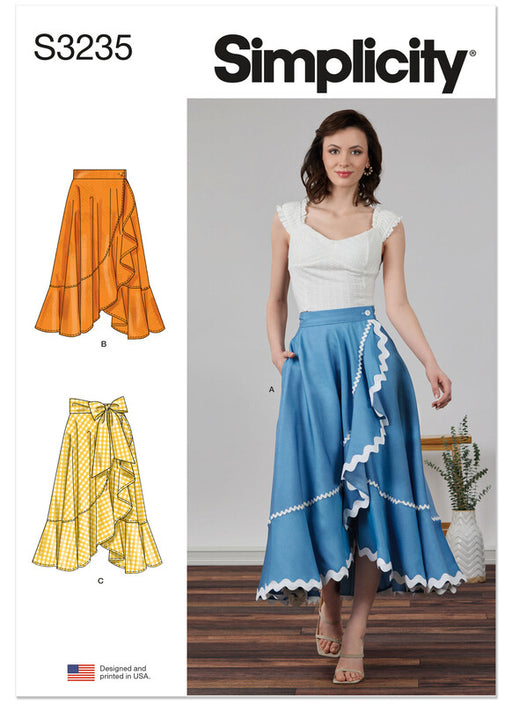 Simplicity Sewing Pattern 3235 Misses' Wrap Midi Skirt from Jaycotts Sewing Supplies