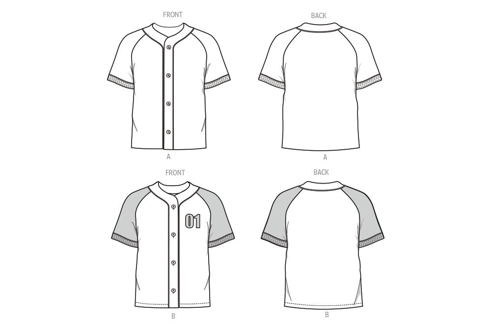 Simplicity Sewing Pattern 3241 Unisex Baseball Top from Jaycotts Sewing Supplies