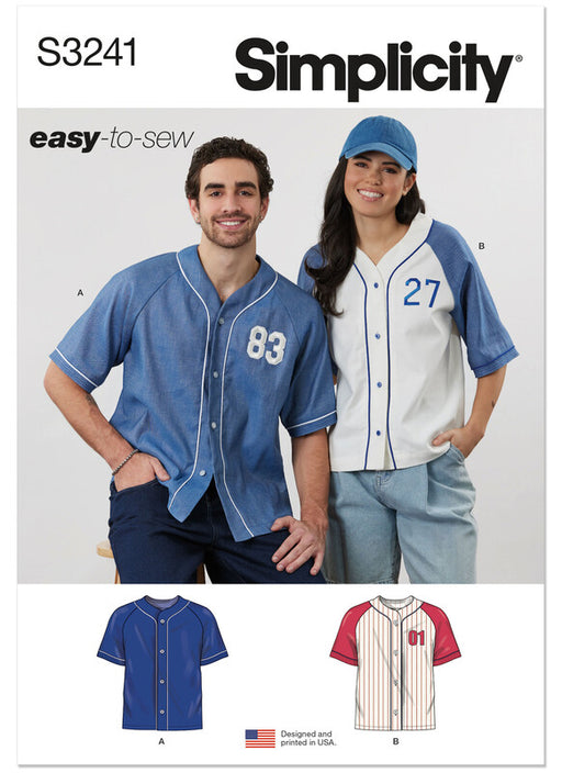 Simplicity Sewing Pattern 3241 Unisex Baseball Top from Jaycotts Sewing Supplies