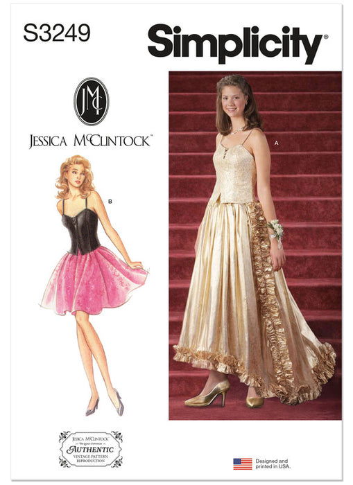 Simplicity Sewing Pattern 3249 Misses' and Miss Petite Two Piece Dress by Jessica McClintock from Jaycotts Sewing Supplies
