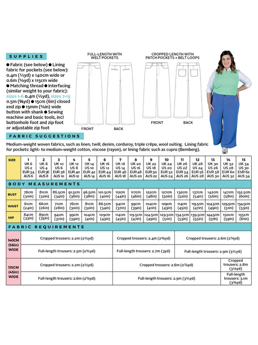 Tilly and The Buttons Thea Trousers Pattern from Jaycotts Sewing Supplies