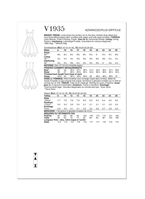 Vogue Sewing Pattern V1935 Misses' Dress by Julio Cesar from Jaycotts Sewing Supplies