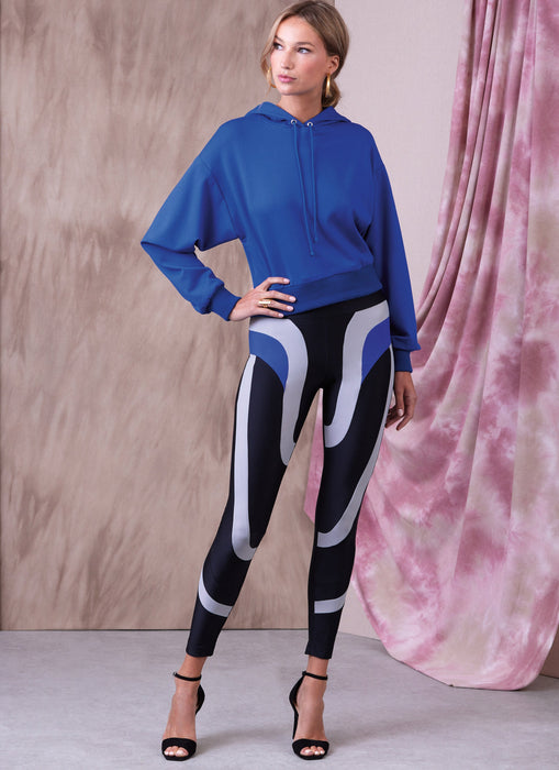 Vogue Sewing Pattern V1945 Misses’ Knit Tops and Leggings in Two Lengths from Jaycotts Sewing Supplies