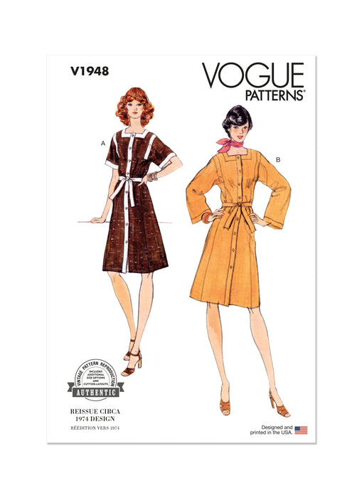 Vogue sewing pattern 1948 Misses' Dress 1970's from Jaycotts Sewing Supplies