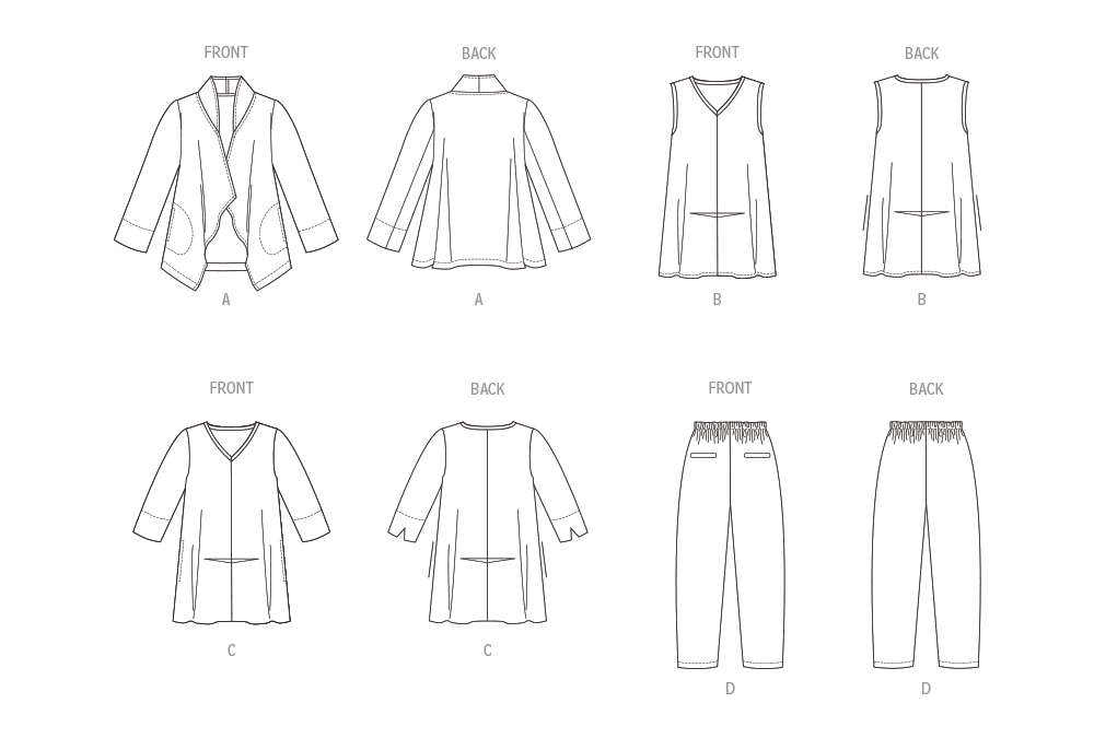 Vogue sewing pattern 1959 Jacket, Tunics and Pants by Marcy Tilton from Jaycotts Sewing Supplies