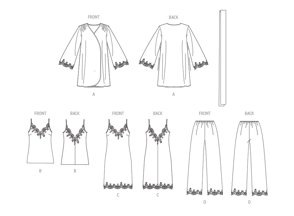 Vogue sewing pattern 1962 Robe, Camisole, Slip Dress and Pants from Jaycotts Sewing Supplies