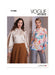 Vogue Sewing Pattern 1985 Misses' Tops from Jaycotts Sewing Supplies