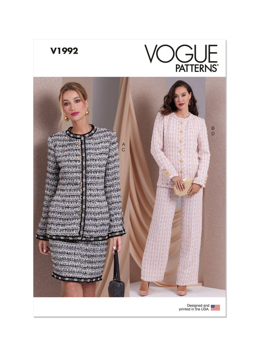 Vogue Sewing Pattern 1992 Misses' Jackets, Skirt and Pants from Jaycotts Sewing Supplies