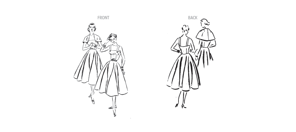 Vogue Sewing Pattern 2002 Vintage 1950's Dress and Capelet from Jaycotts Sewing Supplies