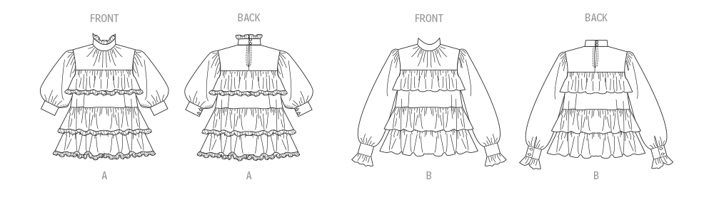 Vogue Sewing Pattern 2011 Baby Doll Tops from Jaycotts Sewing Supplies