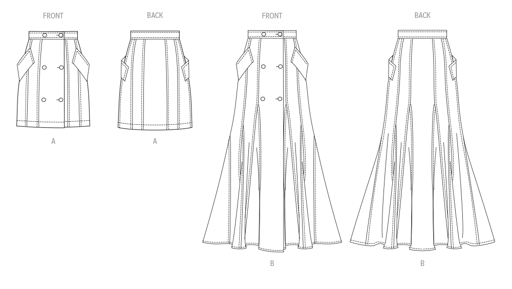 Vogue Sewing Pattern 2013 Misses' Skirt in Two Lengths from Jaycotts Sewing Supplies