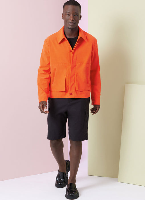 Vogue Sewing Pattern 2022 Men's Jackets, Shorts and Trousers from Jaycotts Sewing Supplies