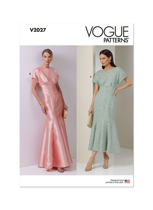 Vogue sewing pattern 2027 Dress in Two Lengths from Jaycotts Sewing Supplies