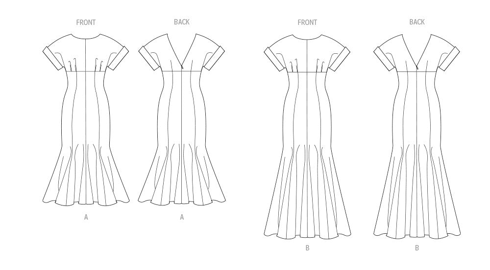 Vogue sewing pattern 2027 Dress in Two Lengths from Jaycotts Sewing Supplies