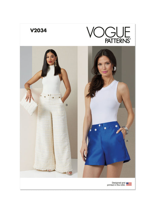 Vogue sewing pattern 2034 Shorts and Pants from Jaycotts Sewing Supplies