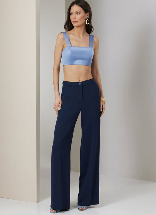 Vogue sewing pattern 2037 Shirt, Crop Top and Pants from Jaycotts Sewing Supplies