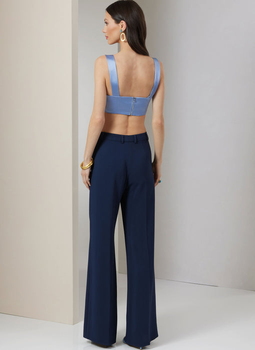 Vogue sewing pattern 2037 Shirt, Crop Top and Pants from Jaycotts Sewing Supplies
