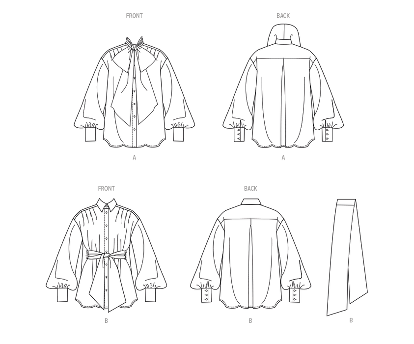 Vogue Sewing Pattern 2068 Misses' Tops and Sash from Jaycotts Sewing Supplies
