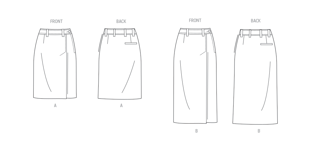 Vogue Sewing Pattern 2069 Misses' Skirt in Two Lengths from Jaycotts Sewing Supplies