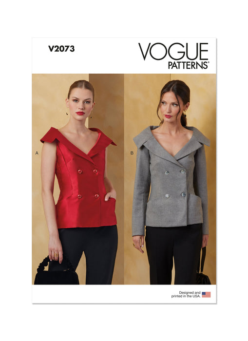 Vogue Sewing Pattern 2073 Misses' Jacket with Sleeve Variations from Jaycotts Sewing Supplies