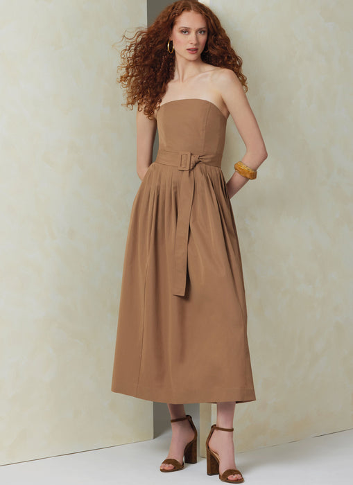 Vogue Sewing Pattern 2084 Strapless Dress with Overbodice from Jaycotts Sewing Supplies