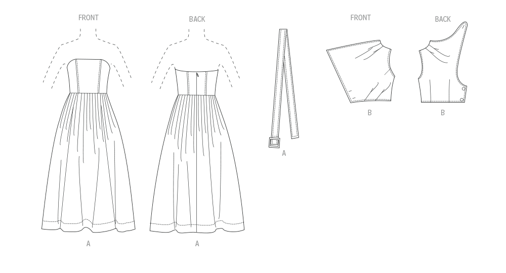 Vogue Sewing Pattern 2084 Strapless Dress with Overbodice from Jaycotts Sewing Supplies