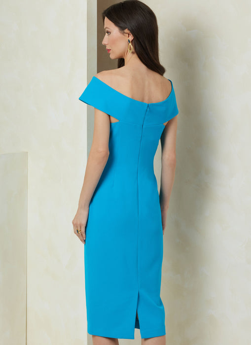 Vogue Sewing Pattern 2086 Off-the shoulder sheath Dress by Badgley Mischka from Jaycotts Sewing Supplies