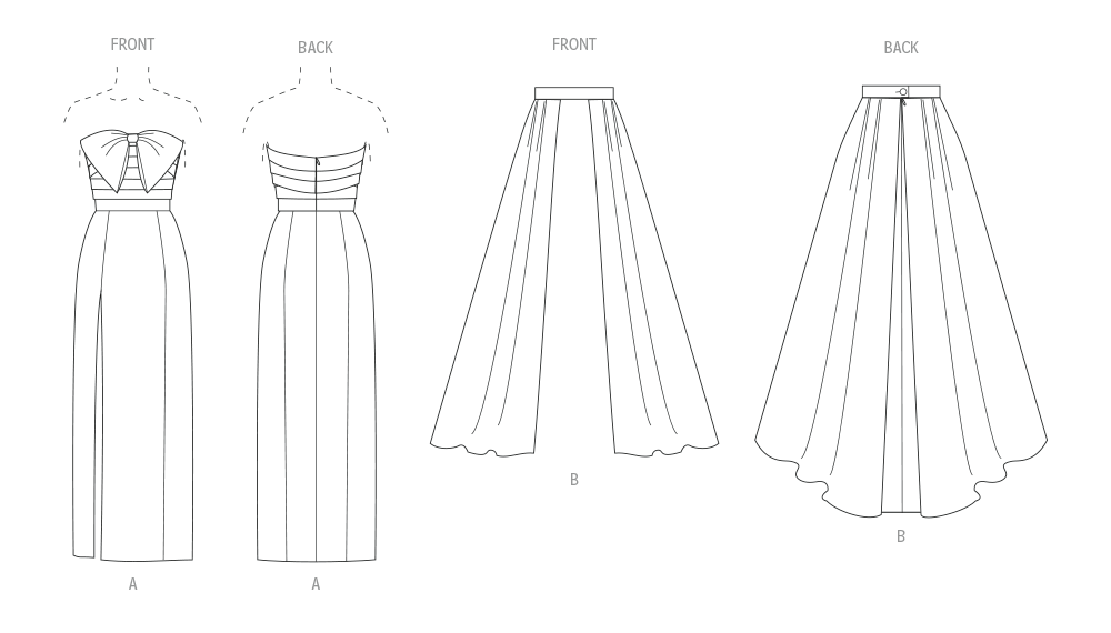 Vogue Sewing Pattern 2088 Strapless Dress and Overskirt from Jaycotts Sewing Supplies