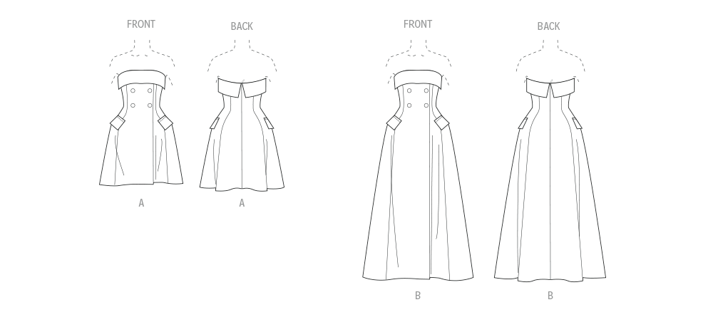 Vogue Sewing Pattern 2089 Strapless Dress in Two Lengths from Jaycotts Sewing Supplies