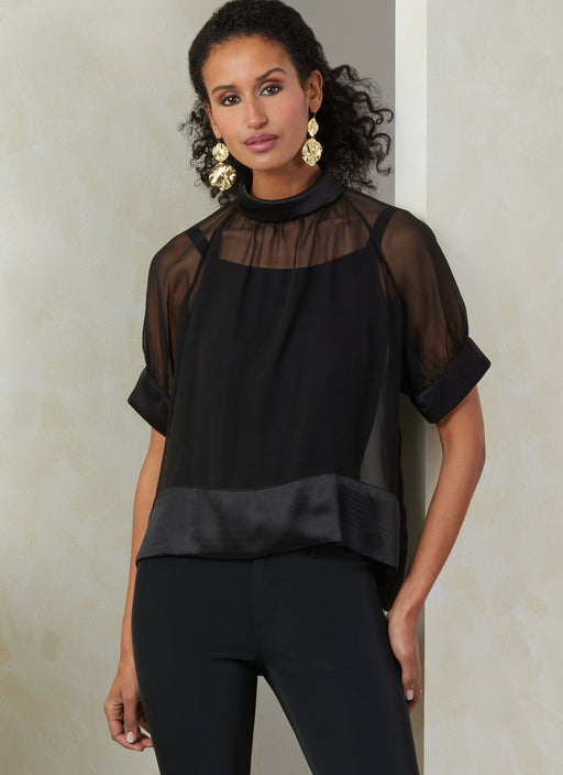 Vogue Sewing Pattern 2090 Rolled collar Top from Jaycotts Sewing Supplies